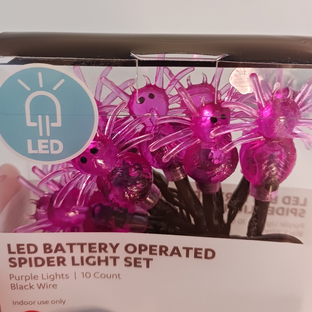 Purple spider string of lights